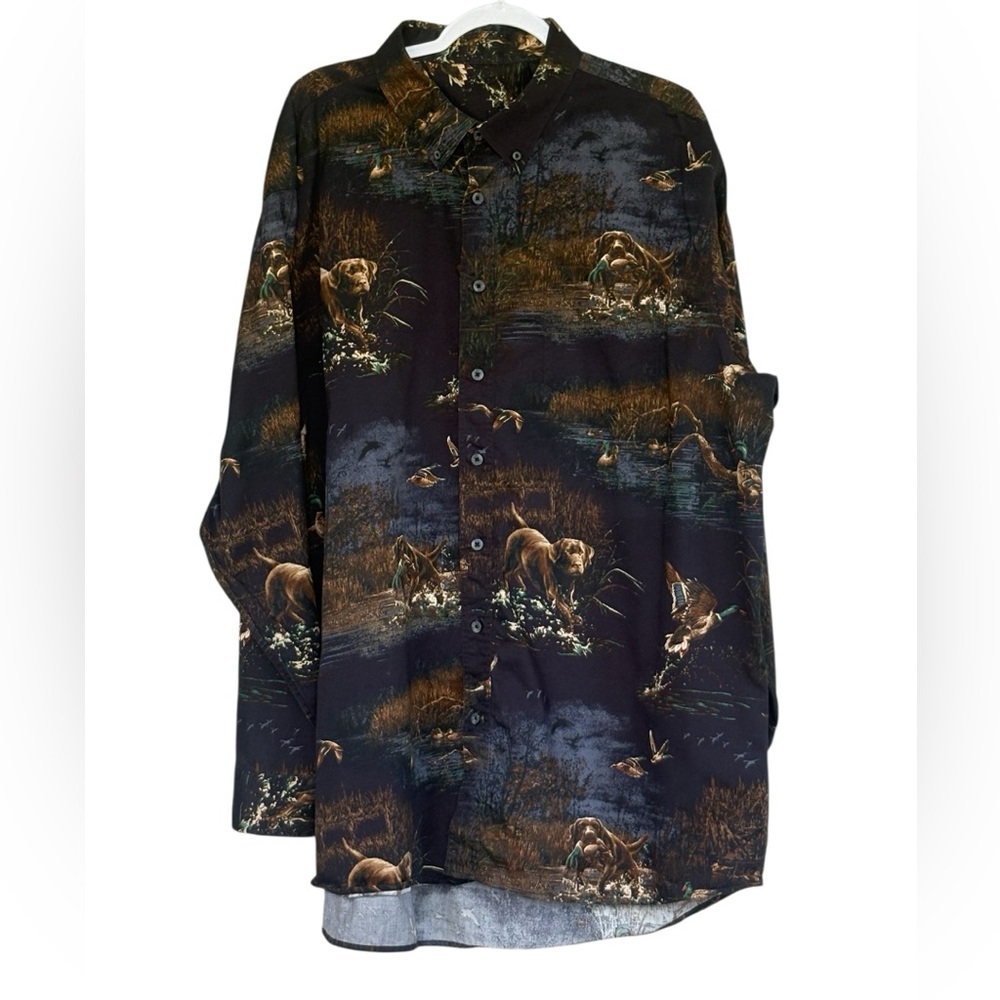 RedHead Hunting Dogs & Wildlife Print Button Down Shirt Size 2XLT